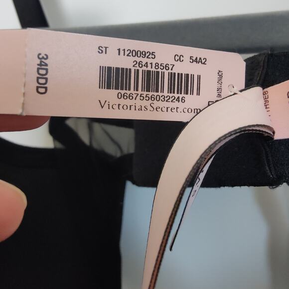 NWT Victoria's Secret Sz 34DDD Black Lace Push Up Bra - Picture 6 of 7